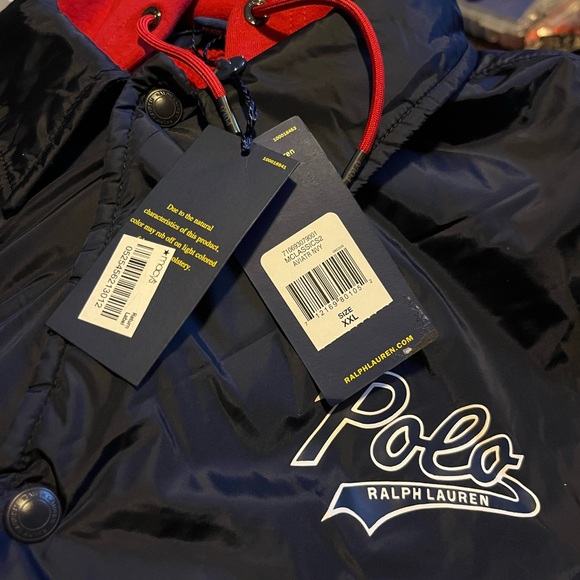 Polo by Ralph Lauren Black Windbreaker with Red Accents - Picture 1 of 3